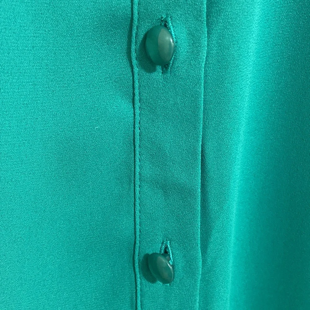 Susan Graber Teal Long Sleeve Blouse size 16 - Picture 5 of 10